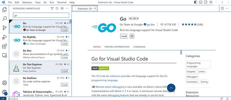 VsCode Go 语言插件